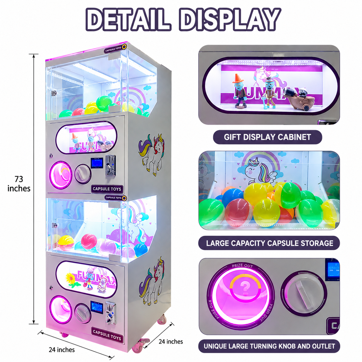 Unicorn Double Layer Capsule Toy Machine