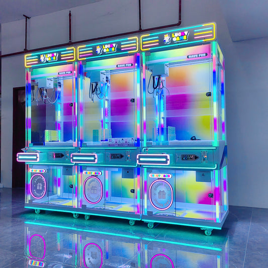 Lucky Game Rainbow LED Claw Machine – Eye-Catching Prize Machine for Kids and Events