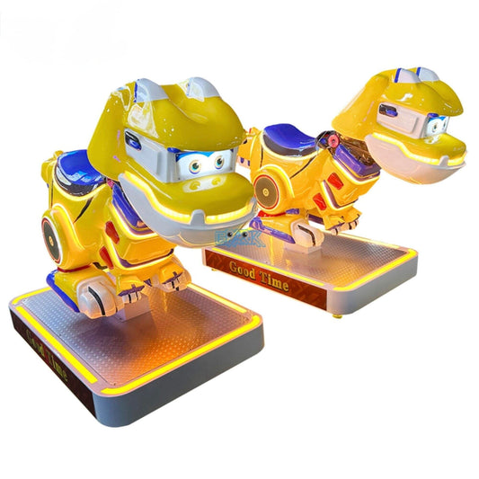 Dino Kiddie Ride Machine – Coin Operated Amusement Ride for Kids (LED + Music)
