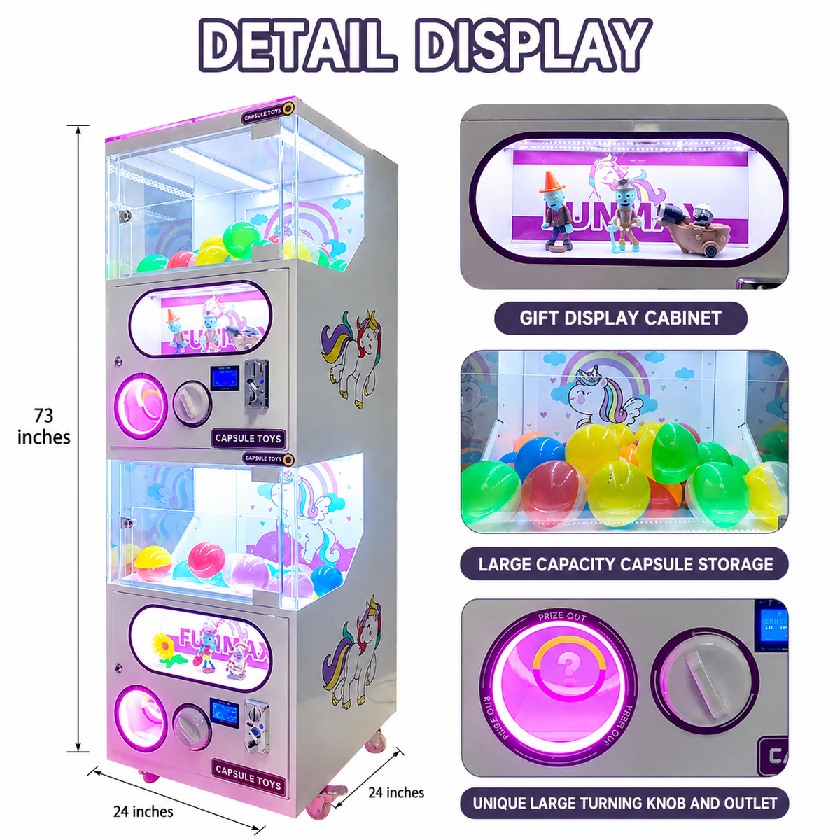 Unicorn Double Layer Capsule Toy Machine