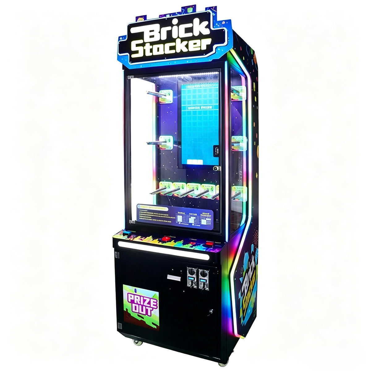 Commercial Brick Stacker Prize Game Machine Skill Based LED Arcade Game