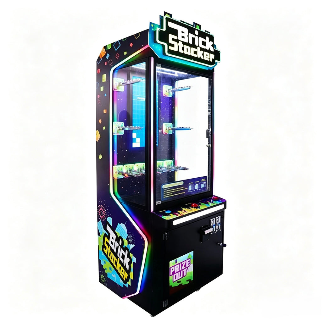 Commercial Brick Stacker Prize Game Machine Skill Based LED Arcade Game