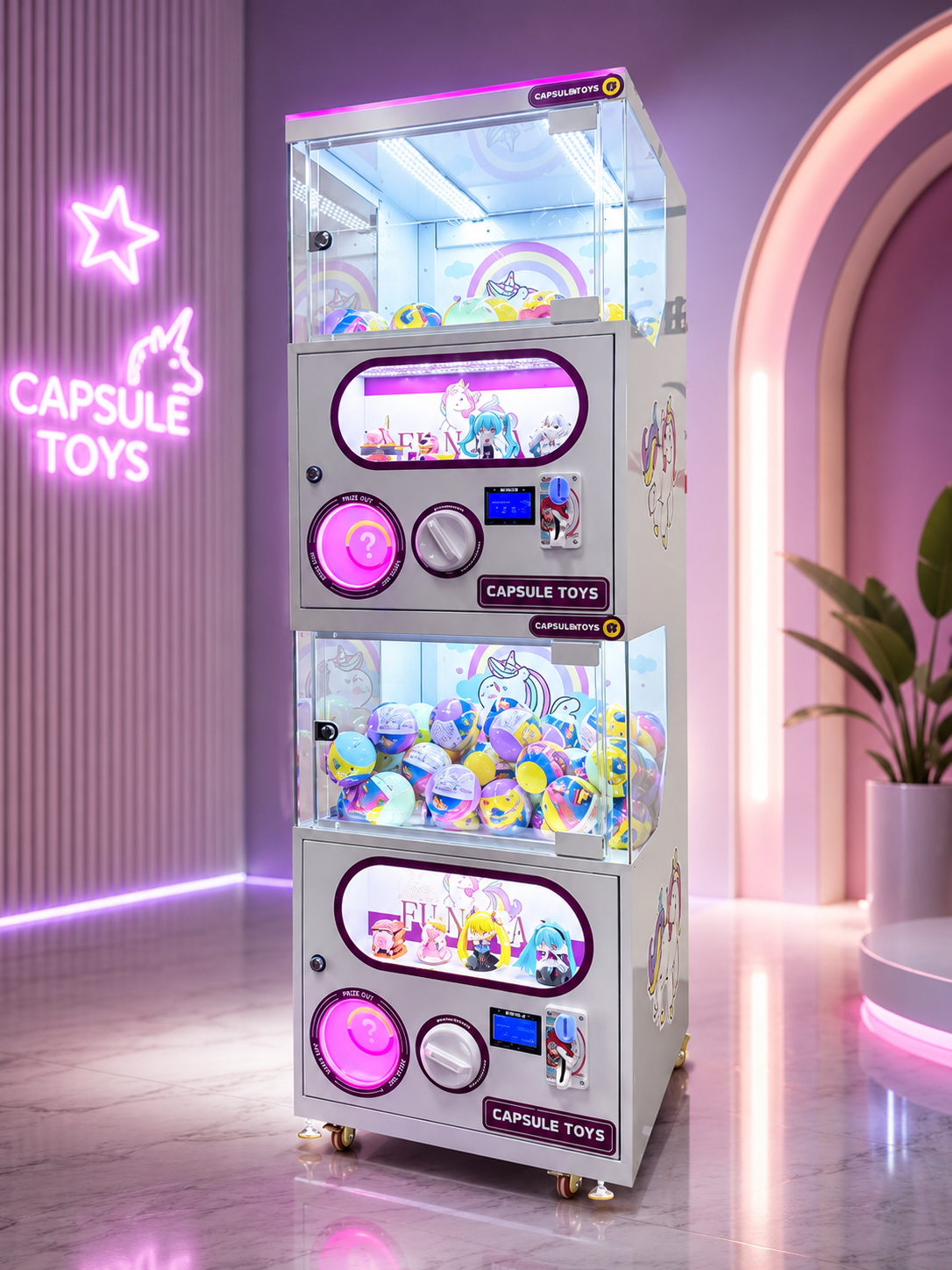 Unicorn Double Layer Capsule Toy Machine