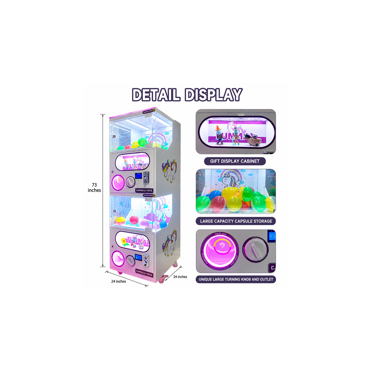 Unicorn Double Layer Capsule Toy Machine