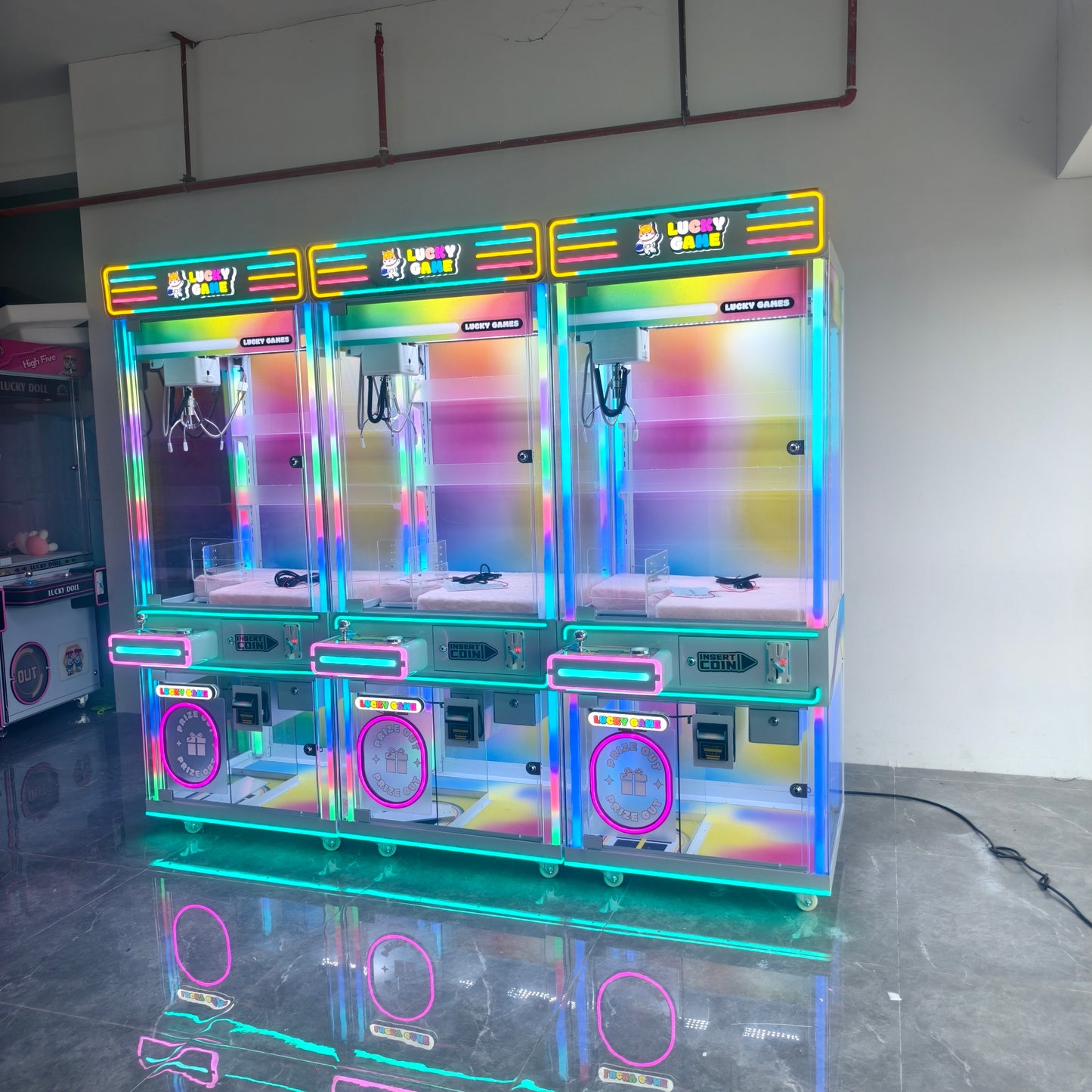 🌈 New Gradient Claw Machine with Bill Acceptor Eye Catching & Profitable! 🌈