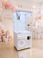 Modern White Commercial Claw Machine Customizable Arcade Crane Machine with LED Lights