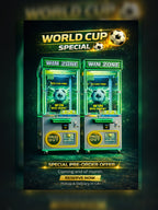 World Cup Soccer Prize Machine  Commercial Claw with LED Lights & Jackpot (Pre-Order)