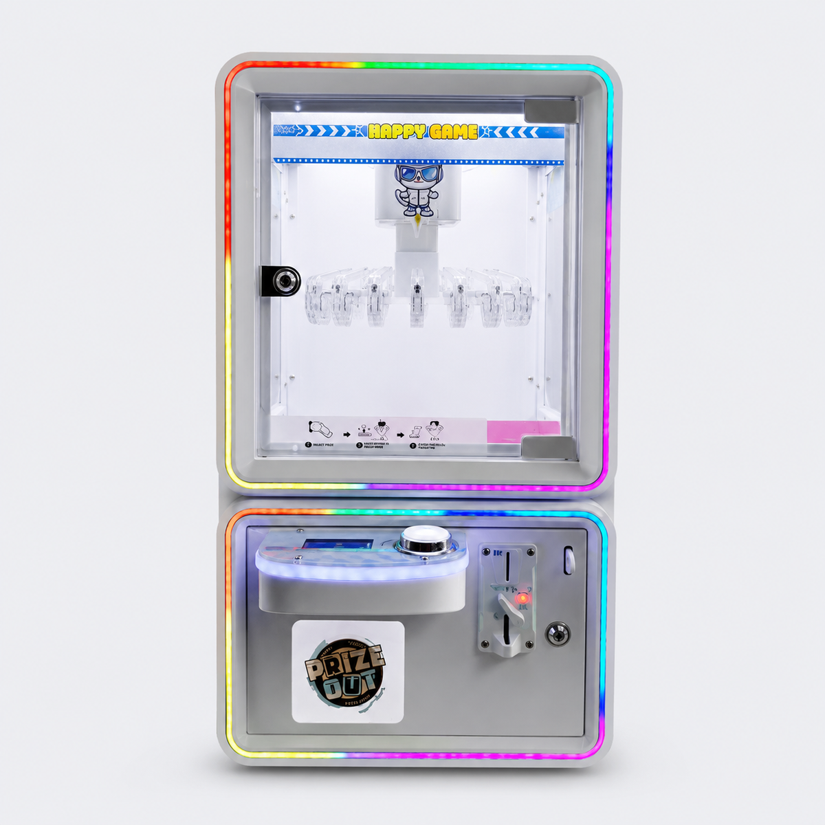 🌈 Rainbow LED Desktop Prize Clip Machine