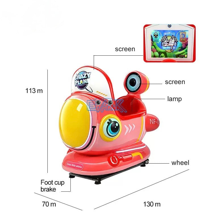 Coin Operated Kids Shaking Car Game Machine Indoor Kiddie Rides Swing Game Machine