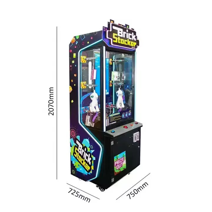 Commercial Brick Stacker Prize Game Machine Skill Based LED Arcade Game