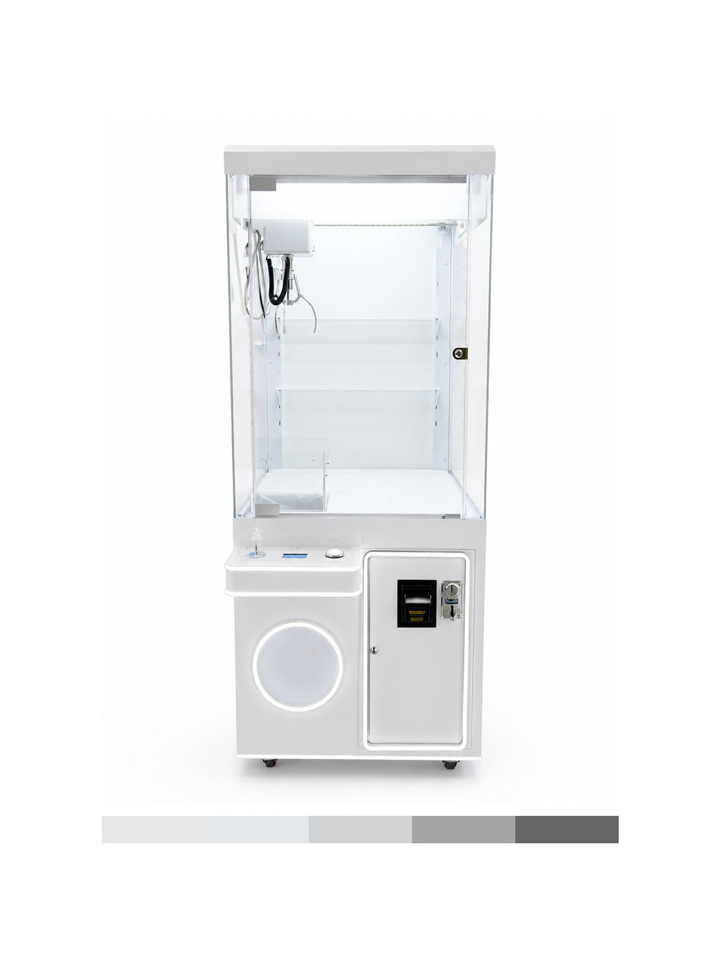 Modern White Commercial Claw Machine Customizable Arcade Crane Machine with LED Lights