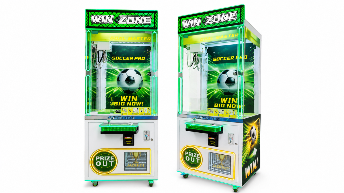 World Cup Soccer Prize Machine Commercial Arcade Claw Game with LED Lights and Jackpot Feature