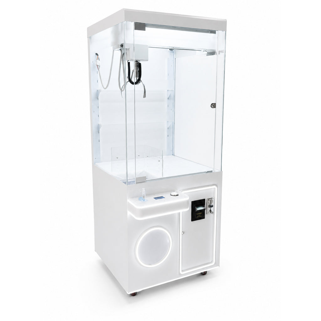 Modern White Commercial Claw Machine Customizable Arcade Crane Machine with LED Lights