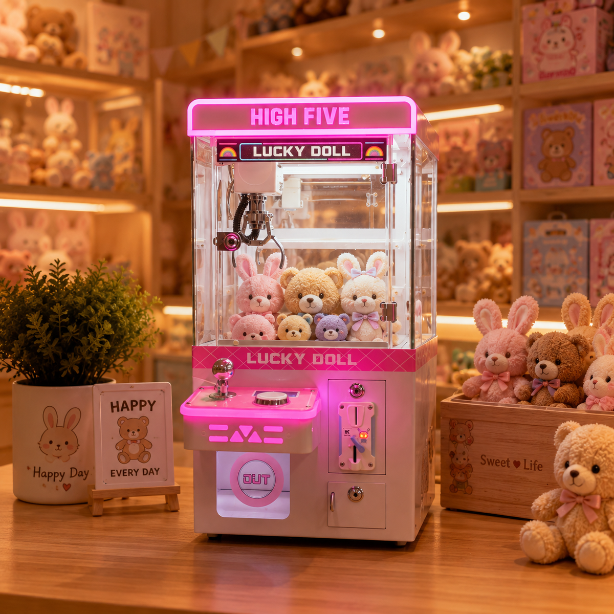 Mini Countertop Claw Machine Arcade Crane Machine for Candy Plush Toys