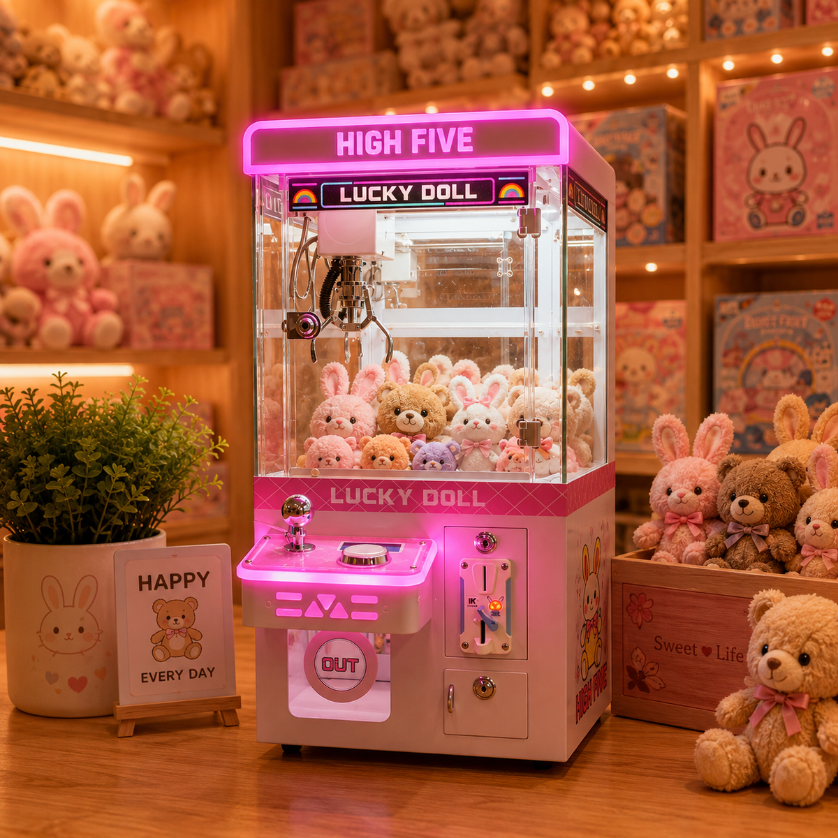 Mini Countertop Claw Machine Arcade Crane Machine for Candy Plush Toys