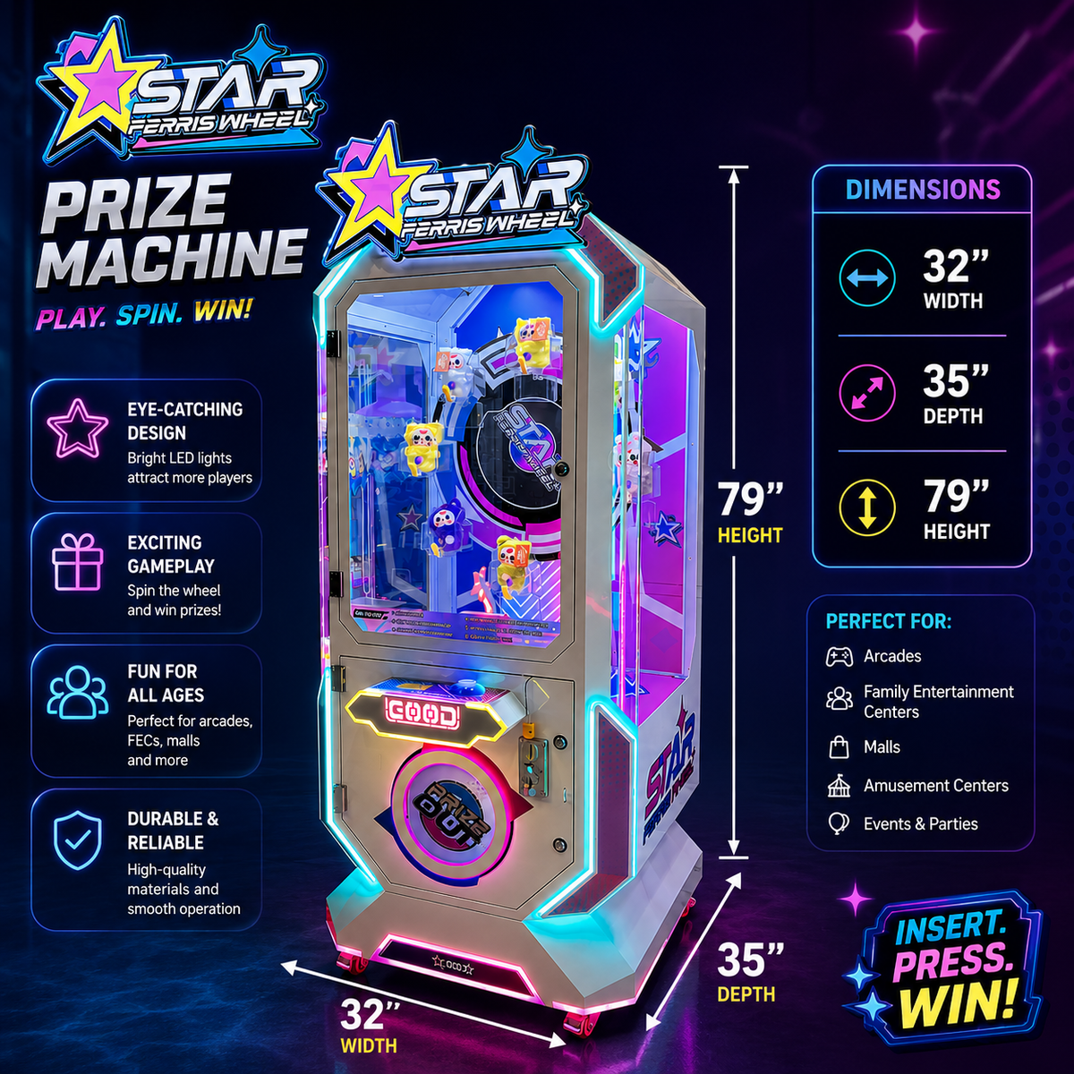 🎡 Lucky Ferris Wheel Prize Machine