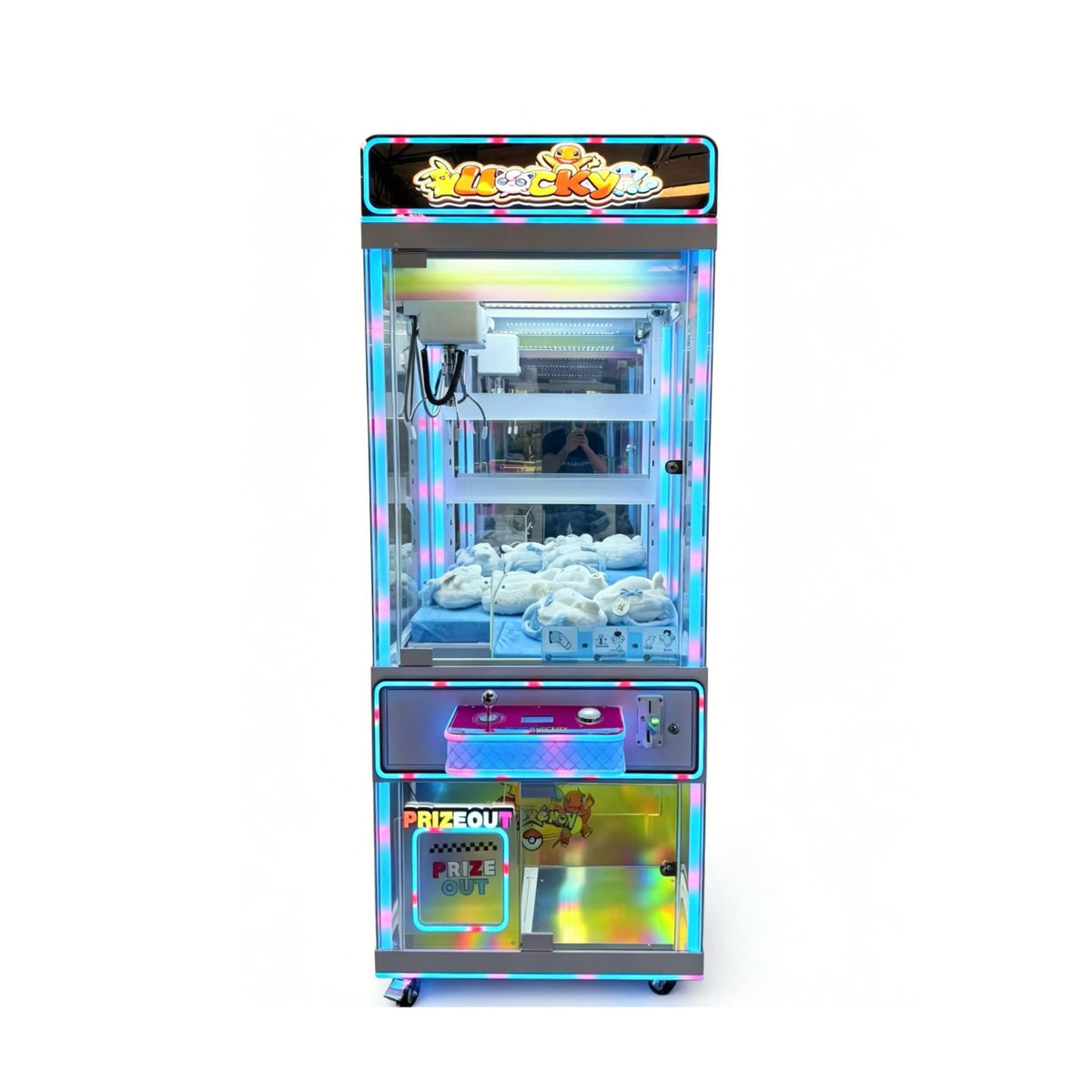 🌈 360° Flowing Rainbow LED Luxury Claw Machine 🌈