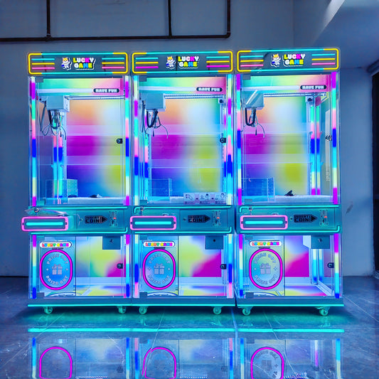 Lucky Game Rainbow LED Claw Machine – Eye-Catching Prize Machine for Kids and Events