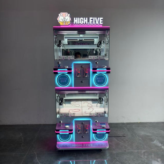 4-Player Claw Machine – Multi-Station Mini Box Arcade Game with LED Lights