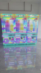 Premium Rainbow LED Claw Machine 360° Surround Lights with Coin and Bill Acceptor