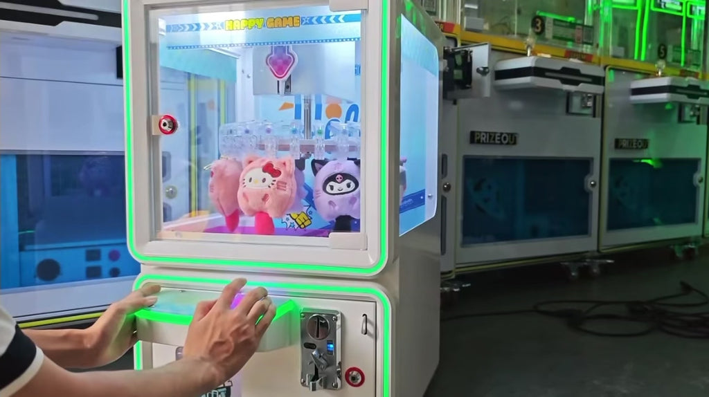 Rainbow LED Tabletop Prize Clip Machine Commercial Mini Skill Game